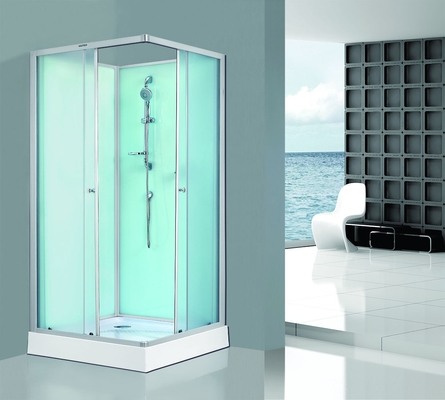 Sliding Open Glass Shower Walls And Doors Silver Aluminum Tempered ABS Tray