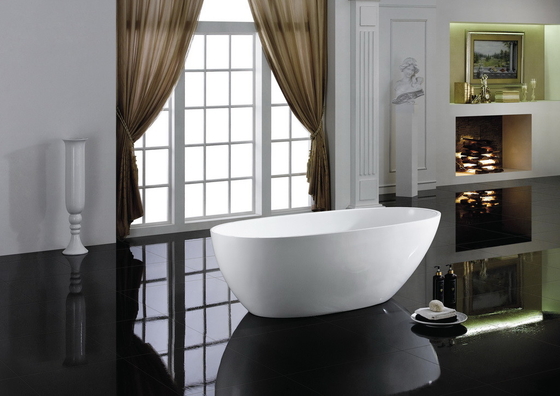 Stand Alone Soaking Vessel Tub Strong Enforced Acrylic 1800x890x680mm