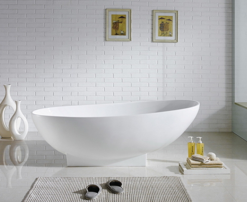 Acrylic Free Standing Bathtub , Single Standing Bath Tubs Distinct Tapered