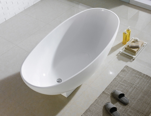 Acrylic Free Standing Bathtub , Single Standing Bath Tubs Distinct Tapered