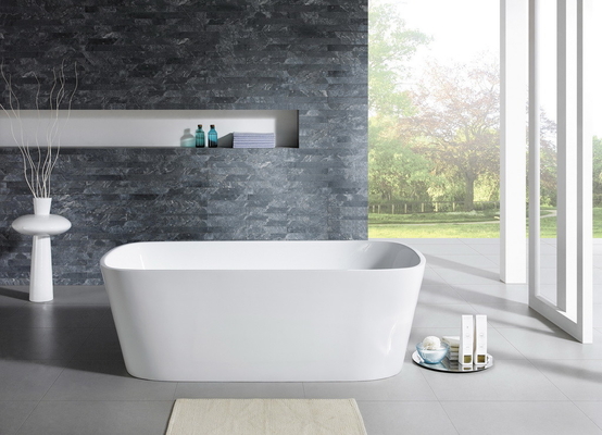 Square Free Standing Bathtub Stain Resistant Lucite High gloss One Person