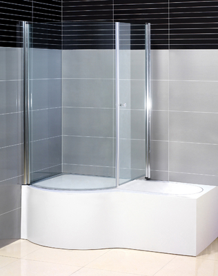 Baths Lightweight Framed Frosted Glass Shower Screens 6mm Clear Modern